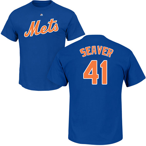 MLB Nike New York Mets #41 Tom Seaver Royal Blue Name & Number T-Shirt