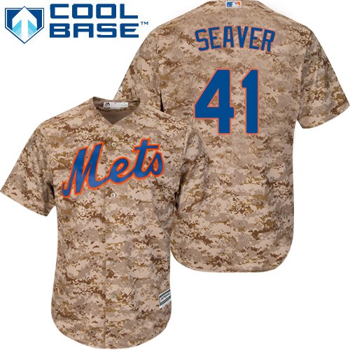 Men's Majestic New York Mets #41 Tom Seaver Authentic Camo Alternate Cool Base MLB Jersey