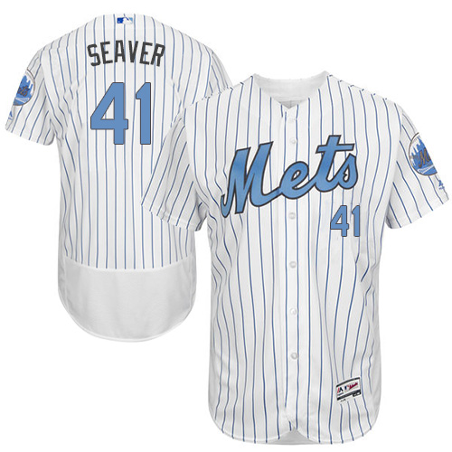 Men's Majestic New York Mets #41 Tom Seaver Authentic White 2016 Father's Day Fashion Flex Base MLB Jersey