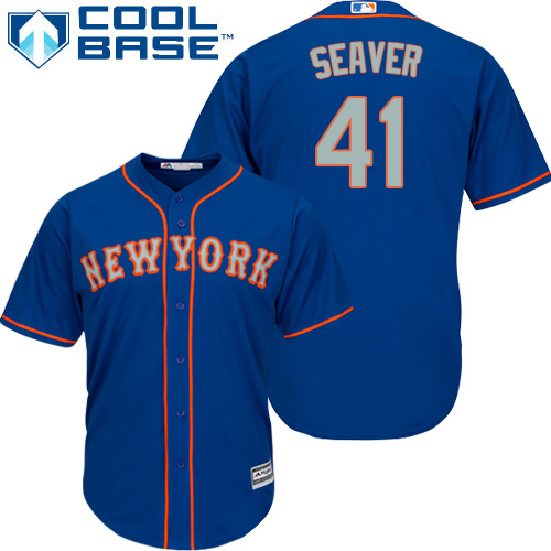 Men's Majestic New York Mets #41 Tom Seaver Replica Royal Blue Alternate Road Cool Base MLB Jersey