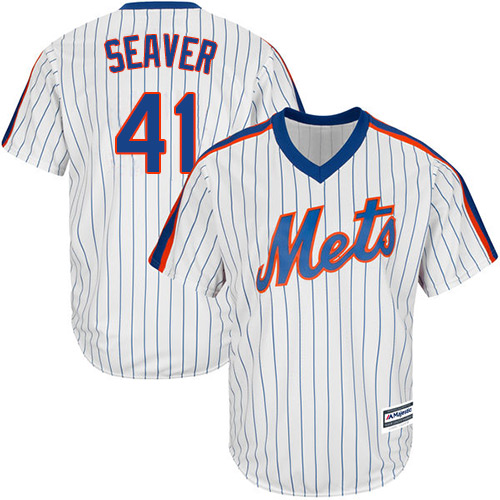 Men's Majestic New York Mets #41 Tom Seaver Replica White Alternate Cool Base MLB Jersey