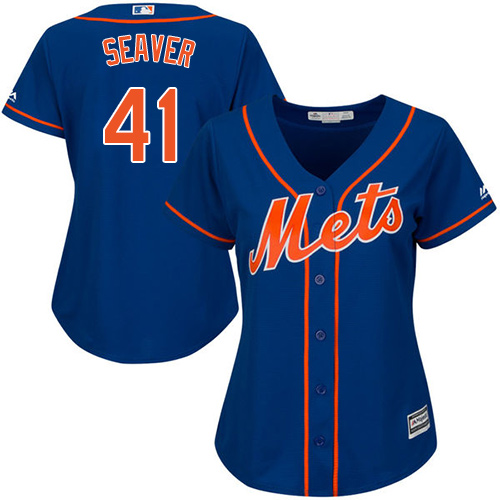 Women's Majestic New York Mets #41 Tom Seaver Authentic Royal Blue Alternate Home Cool Base MLB Jersey