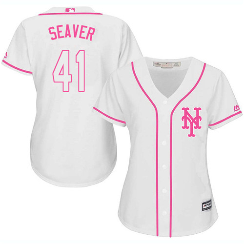 Women's Majestic New York Mets #41 Tom Seaver Authentic White Fashion Cool Base MLB Jersey