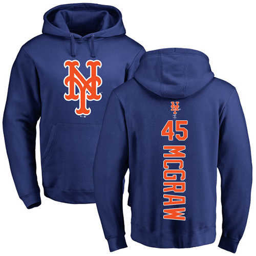 MLB Nike New York Mets #45 Tug McGraw Royal Blue Backer Pullover Hoodie