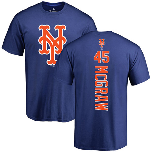 MLB Nike New York Mets #45 Tug McGraw Royal Blue Backer T-Shirt