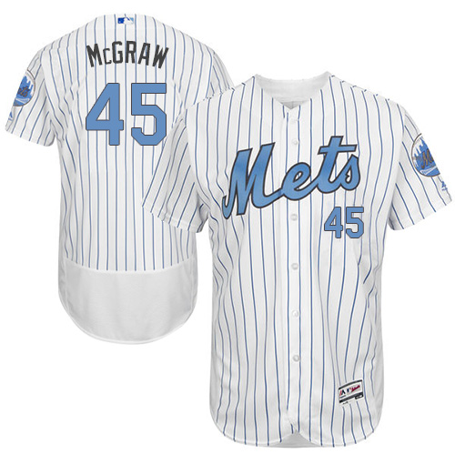 Men's Majestic New York Mets #45 Tug McGraw Authentic White 2016 Father's Day Fashion Flex Base MLB Jersey