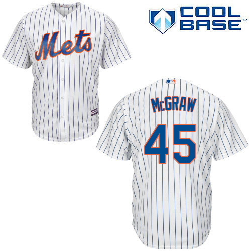 Men's Majestic New York Mets #45 Tug McGraw Replica White Home Cool Base MLB Jersey