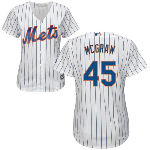 Women's Majestic New York Mets #45 Tug McGraw Authentic White Home Cool Base MLB Jersey