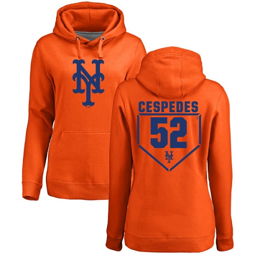 MLB Women's Nike New York Mets #52 Yoenis Cespedes Orange RBI Pullover Hoodie