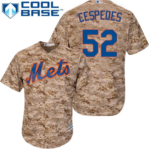 Men's Majestic New York Mets #52 Yoenis Cespedes Replica Camo Alternate Cool Base MLB Jersey