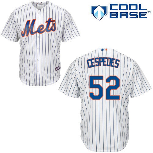 Men's Majestic New York Mets #52 Yoenis Cespedes Replica White Home Cool Base MLB Jersey