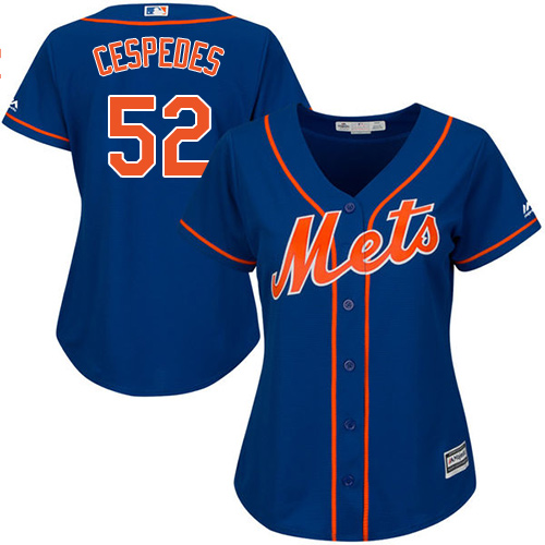 Women's Majestic New York Mets #52 Yoenis Cespedes Authentic Royal Blue Alternate Home Cool Base MLB Jersey