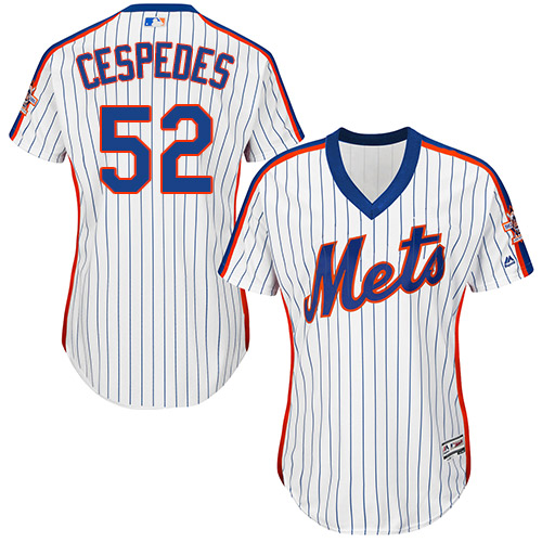 Women's Majestic New York Mets #52 Yoenis Cespedes Authentic White Alternate Cool Base MLB Jersey
