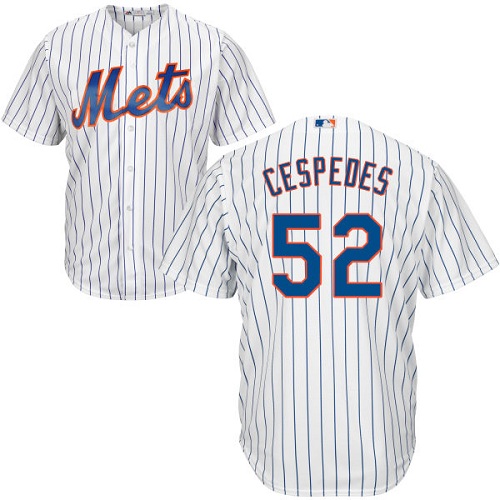 Youth Majestic New York Mets #52 Yoenis Cespedes Authentic White Home Cool Base MLB Jersey