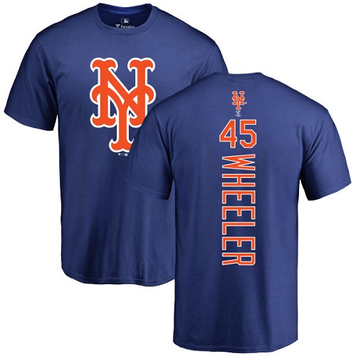 MLB Nike New York Mets #45 Zack Wheeler Royal Blue Backer T-Shirt