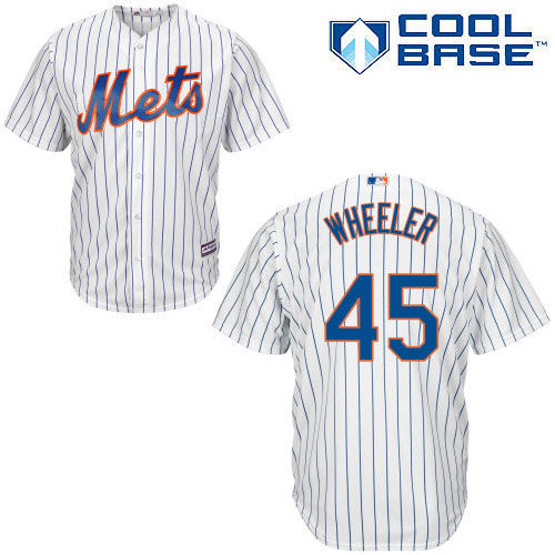 Men's Majestic New York Mets #45 Zack Wheeler Replica White Home Cool Base MLB Jersey