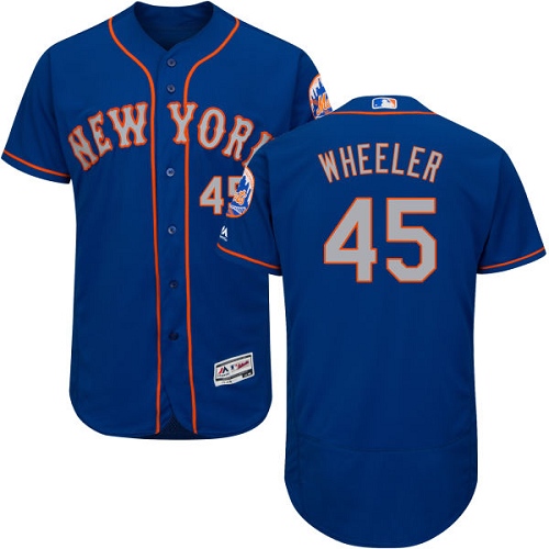 Men's Majestic New York Mets #45 Zack Wheeler Royal/Gray Alternate Flex Base Authentic Collection MLB Jersey