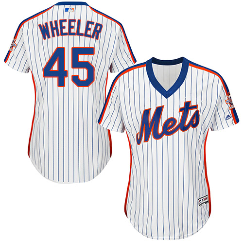 Women's Majestic New York Mets #45 Zack Wheeler Authentic White Alternate Cool Base MLB Jersey