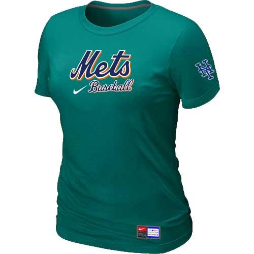 MLB Women's New York Mets Nike Practice T-Shirt - Auqe Green