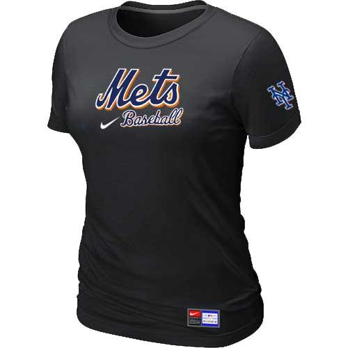 MLB Women's New York Mets Nike Practice T-Shirt - Black