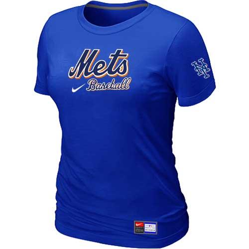 MLB Women's New York Mets Nike Practice T-Shirt - Blue