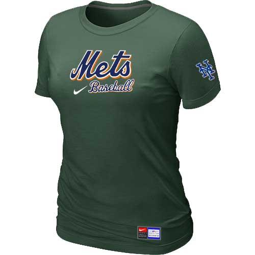 MLB Women's New York Mets Nike Practice T-Shirt - Dark Green