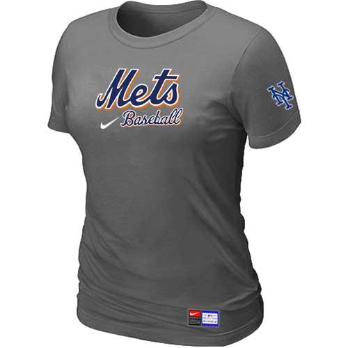 MLB Women's New York Mets Nike Practice T-Shirt - Dark Grey