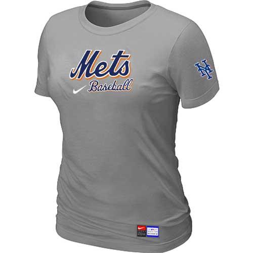 MLB Women's New York Mets Nike Practice T-Shirt - Grey
