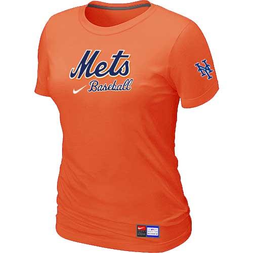 MLB Women's New York Mets Nike Practice T-Shirt - Orange