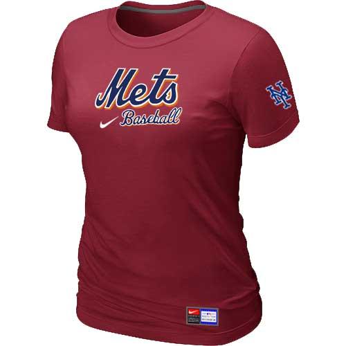MLB Women's New York Mets Nike Practice T-Shirt - Red