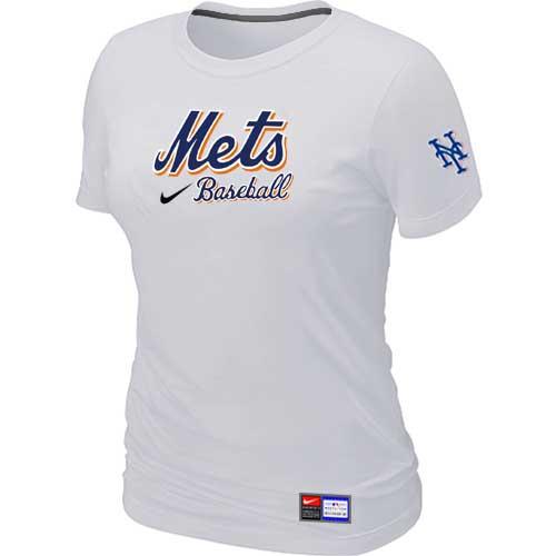 MLB Women's New York Mets Nike Practice T-Shirt - White